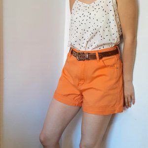 High waist orange shorts